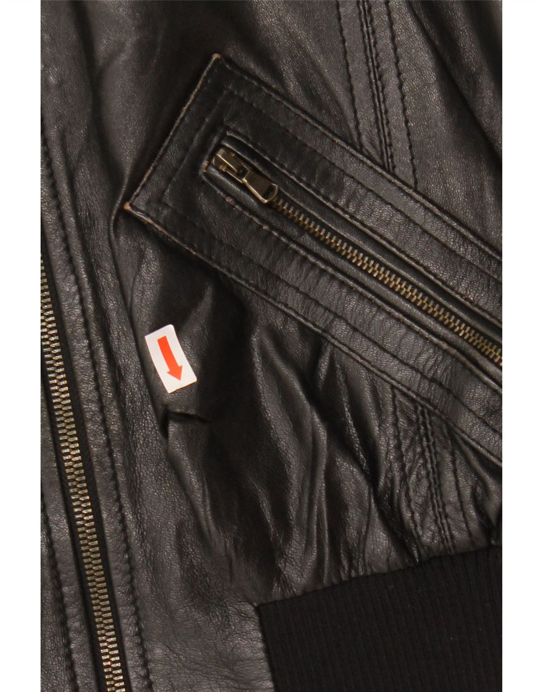 Damska kurtka skórzana CINTI Crop Bomber IT 46, duża czarna skóra