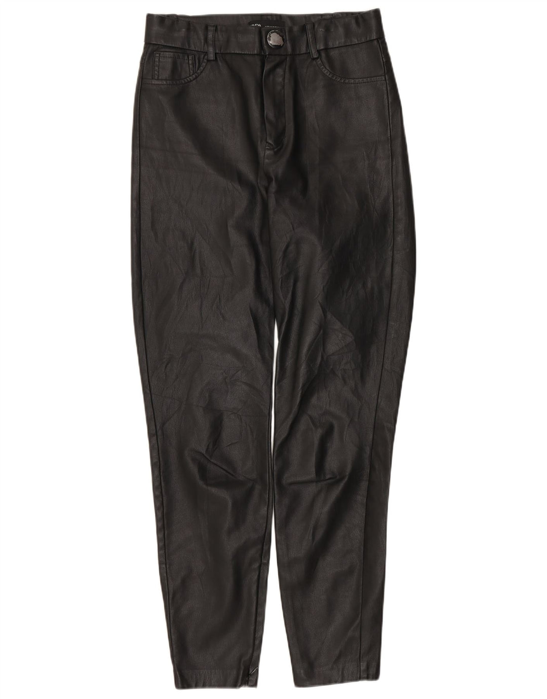 Spodnie damskie Zara Slim ze sztucznej skóry, małe W26 L27 czarne