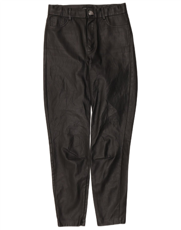 Spodnie damskie Zara Slim ze sztucznej skóry, małe W26 L27 czarne