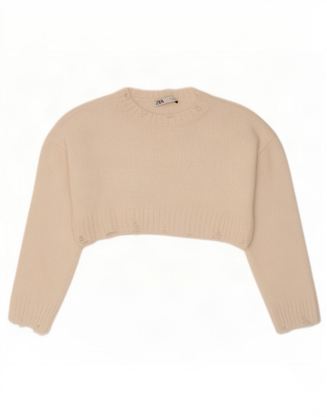 Damski sweter oversize Zara Bolero UK 10, mały, złamany biały poliester