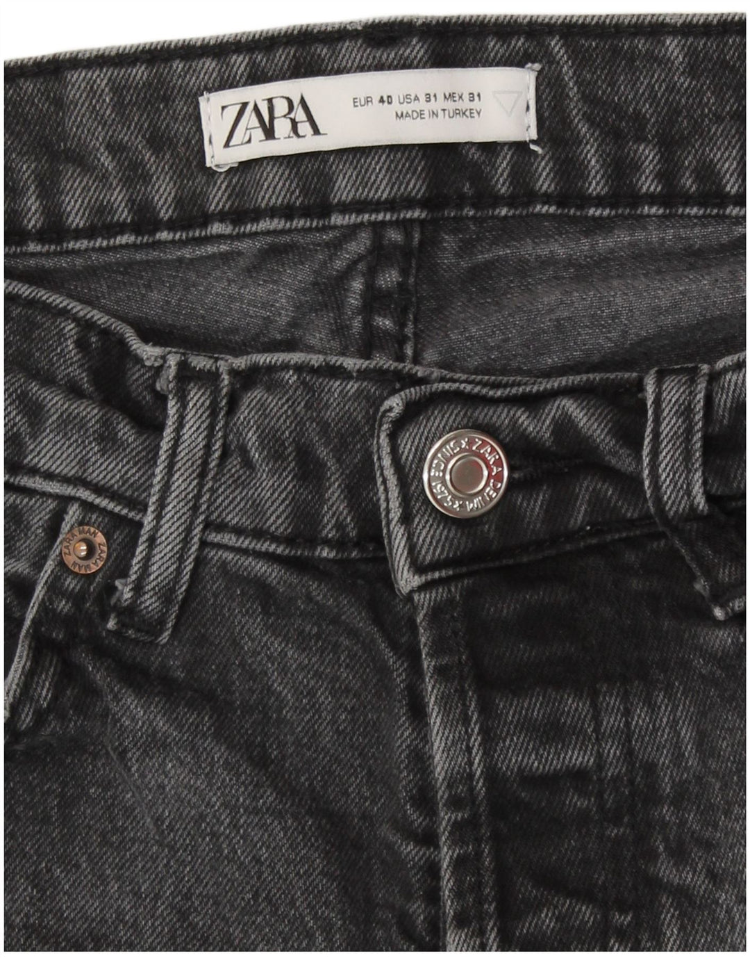Damskie proste dżinsy Zara EU 40 Medium W30 L27 Szara bawełna