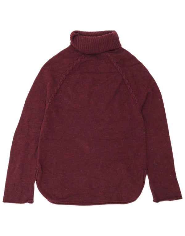 Sweter damski Jigsaw z okrągłym dekoltem UK 6 XS, bordowa wełna