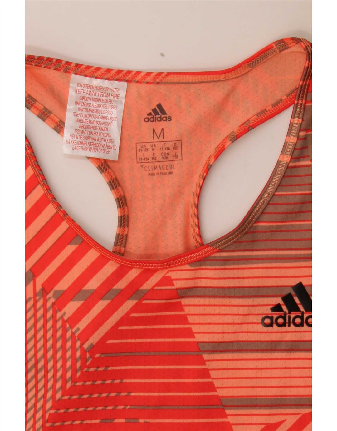 Adidas Dziewczęca Kamizelka Top 11-12 Lat Pomarańczowe Paski Poliester