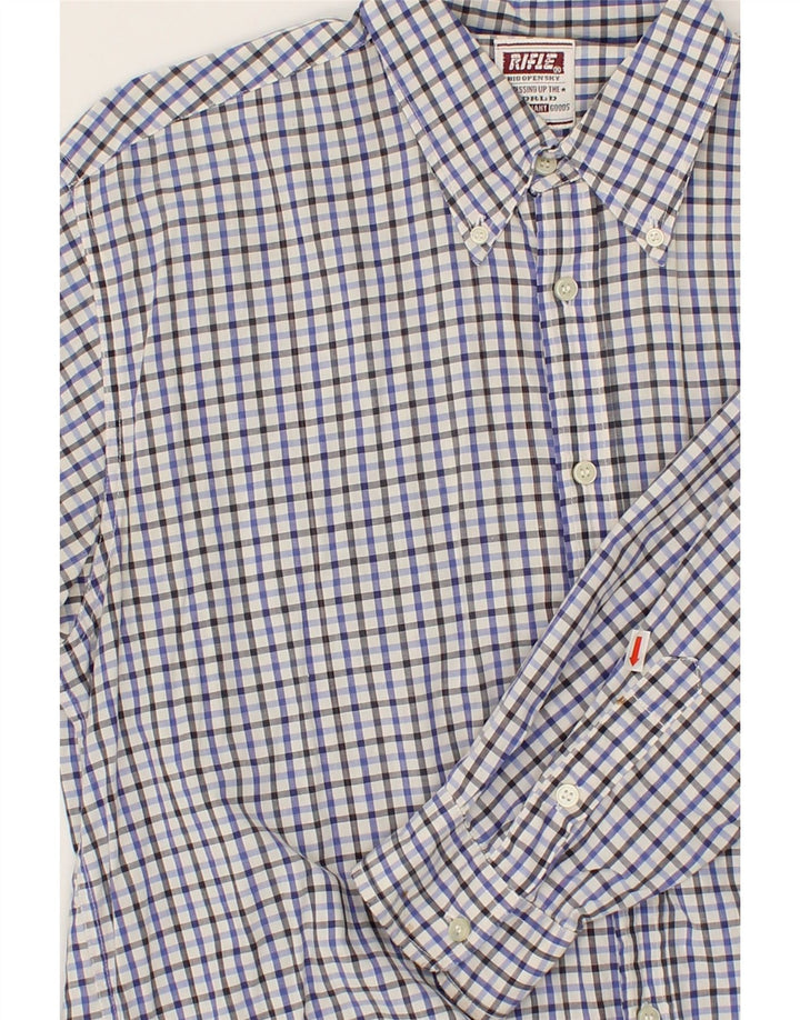 RIFLE Mens Shirt XL Blue Gingham Vintage Rifle and Second-Hand Rifle from Messina Hembry 