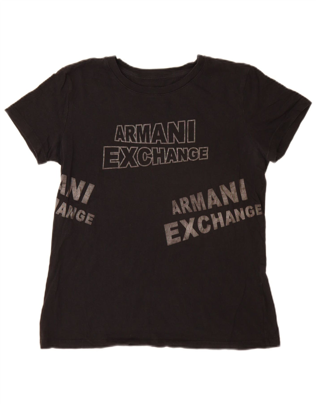 Damska koszulka z grafiką Armani Exchange Top UK 14 Medium Black