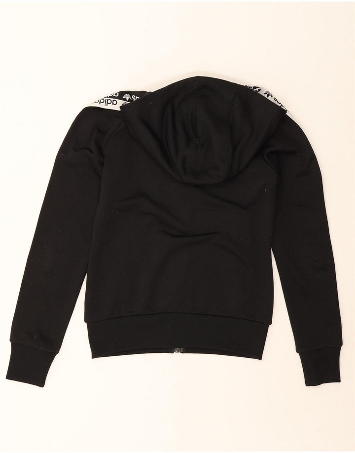 Damski sweter Adidas z grafiką i zamkiem błyskawicznym UK 8, mały, czarny poliester