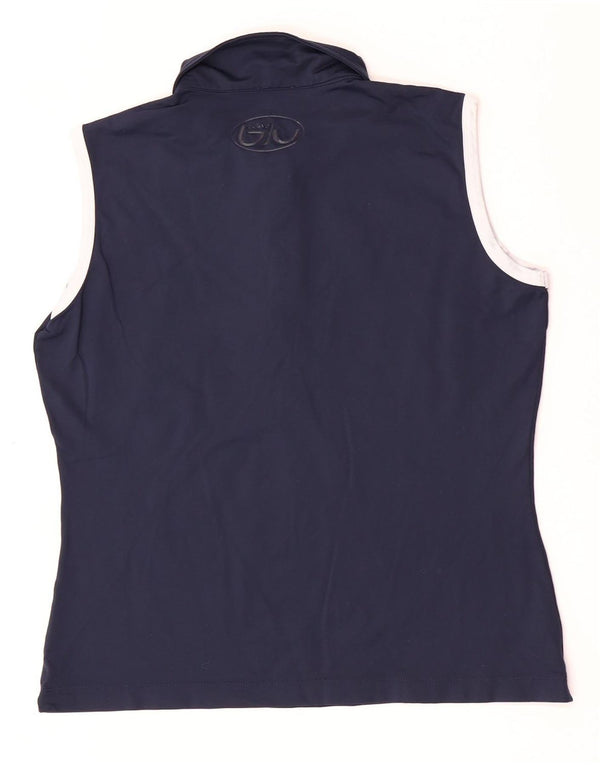 Damska koszulka polo bez rękawów Byblos UK 18 XL granatowa, poliestrowa