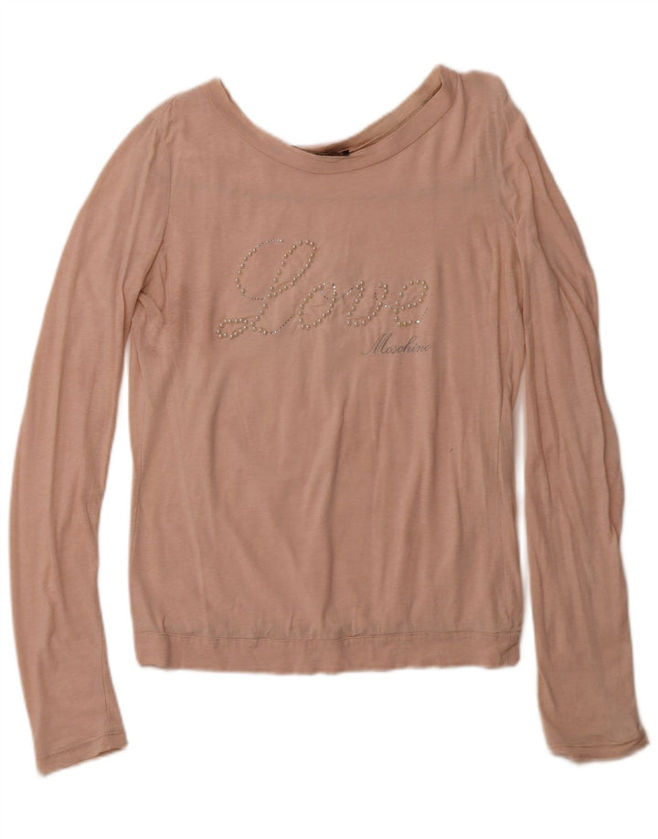 MOSCHINO Womens Top Long Sleeve IT 42 Medium Pink