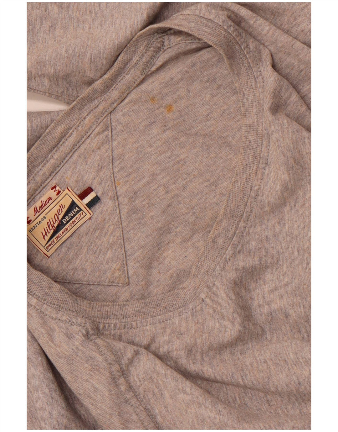 Męski top TOMMY HILFIGER Heritage z grafiką, długim rękawem, średnioszary, bawełniany