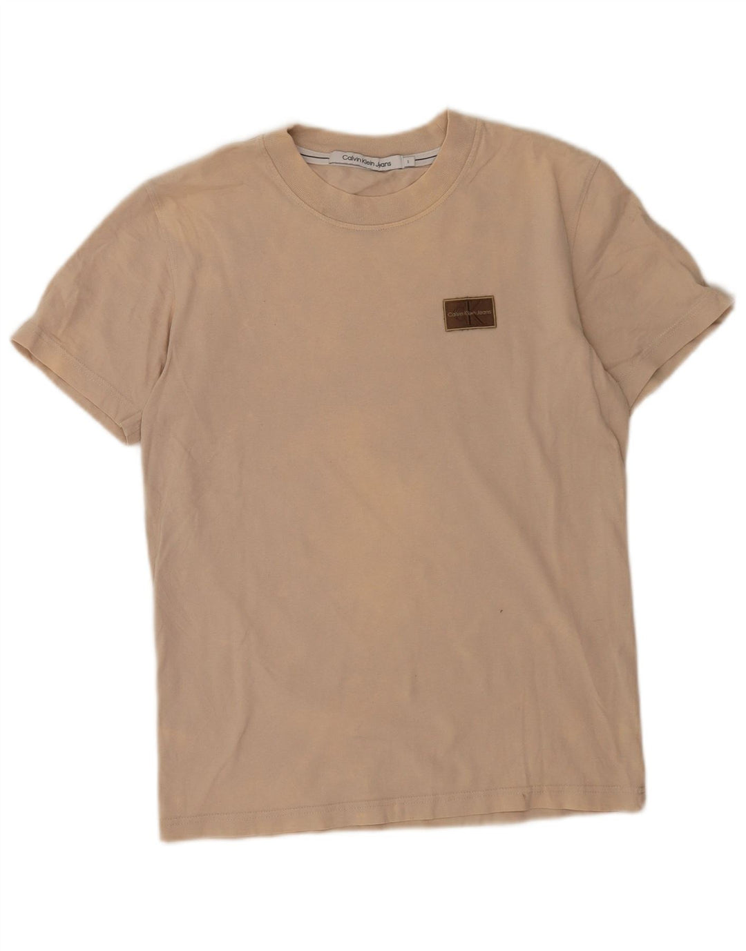 T-shirt męski Calvin Klein Jeans Top, mały, beżowy