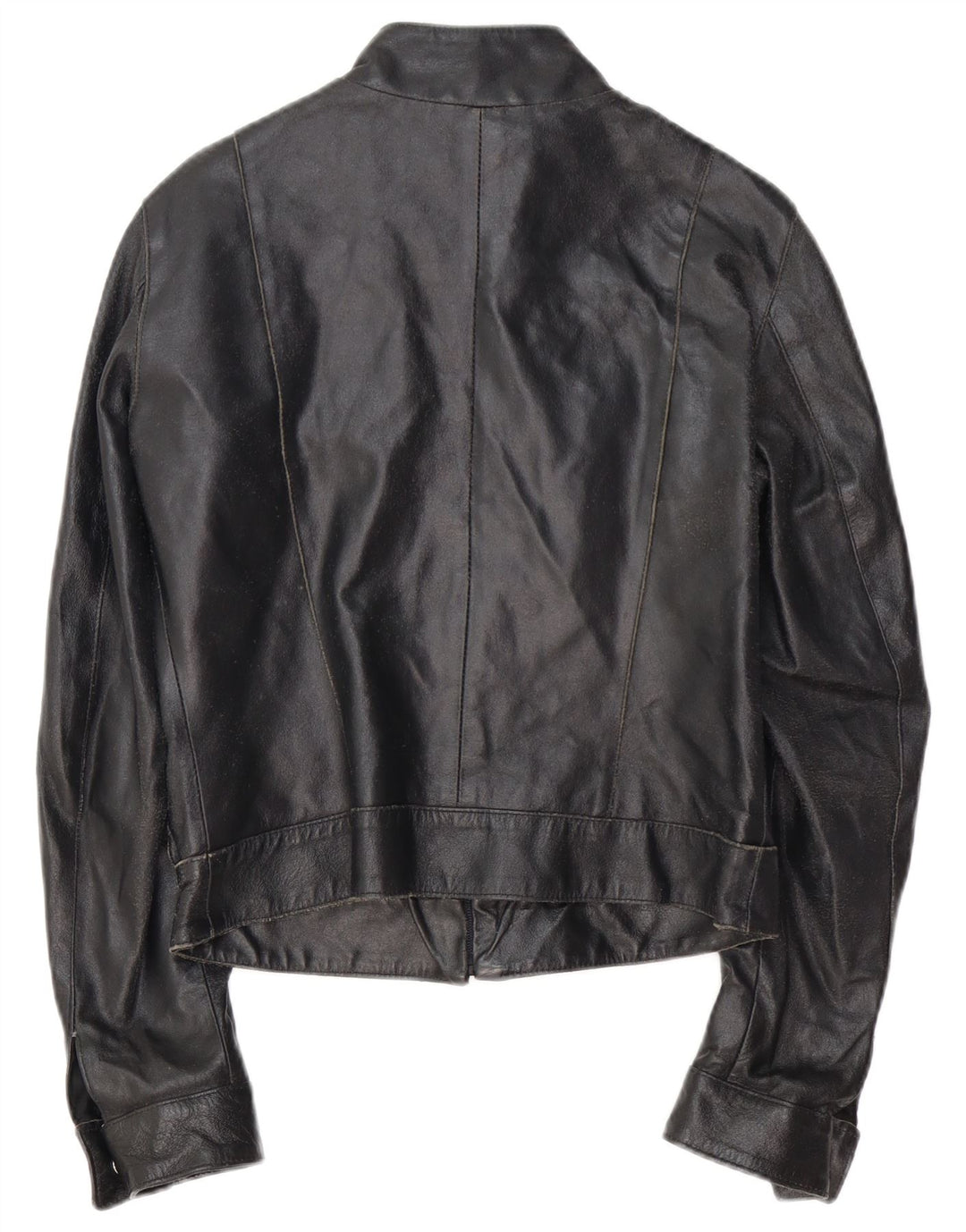 Damska skórzana kurtka racer VINTAGE IT 42, średnia czarna skóra