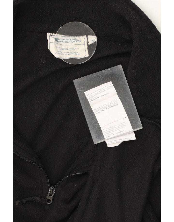 MOUNTAIN WAREHOUSE Womens Zip Neck Fleece Jumper UK 14 Medium Black Vintage Mountain Warehouse and Second-Hand Mountain Warehouse from Messina Hembry 