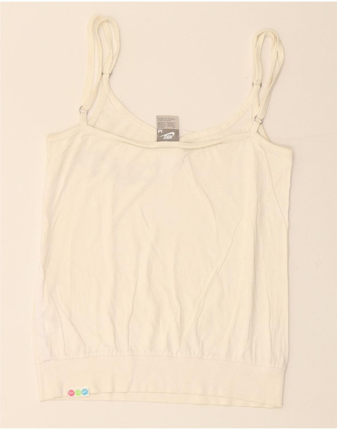 Damski top NIKE Crop Graphic Cami Top UK 10/12 Medium Off White