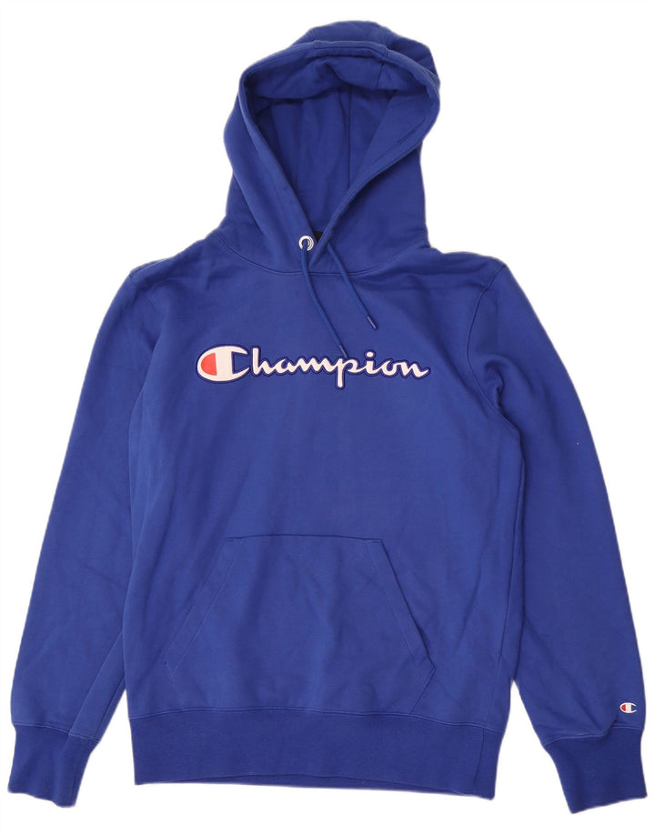 Męski sweter z kapturem Champion Graphic, średni niebieski, bawełniany