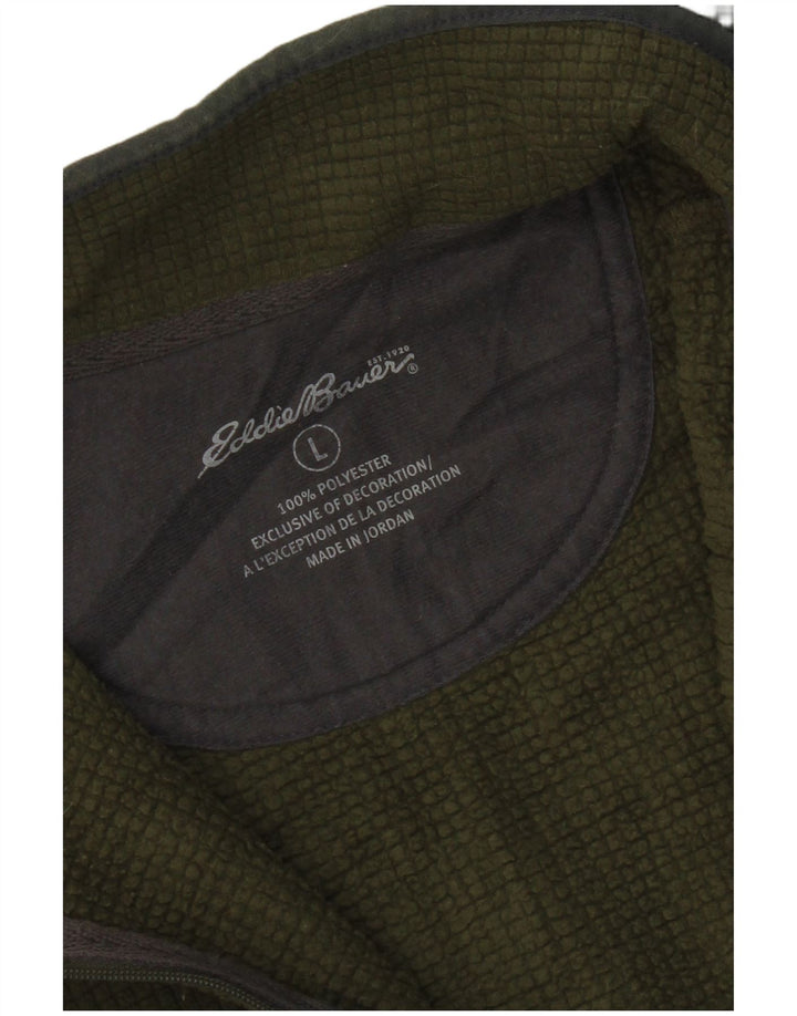 Męski sweter polarowy Eddie Bauer z zamkiem błyskawicznym, duży, zielony, z poliestru