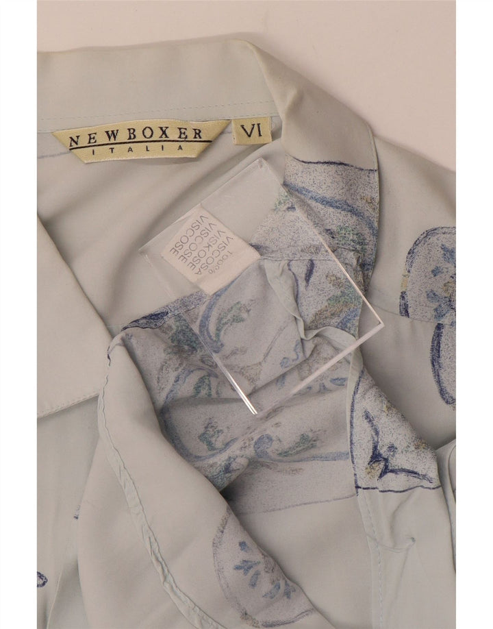 Koszula męska VINTAGE XL Niebieska, geometryczna wiskoza