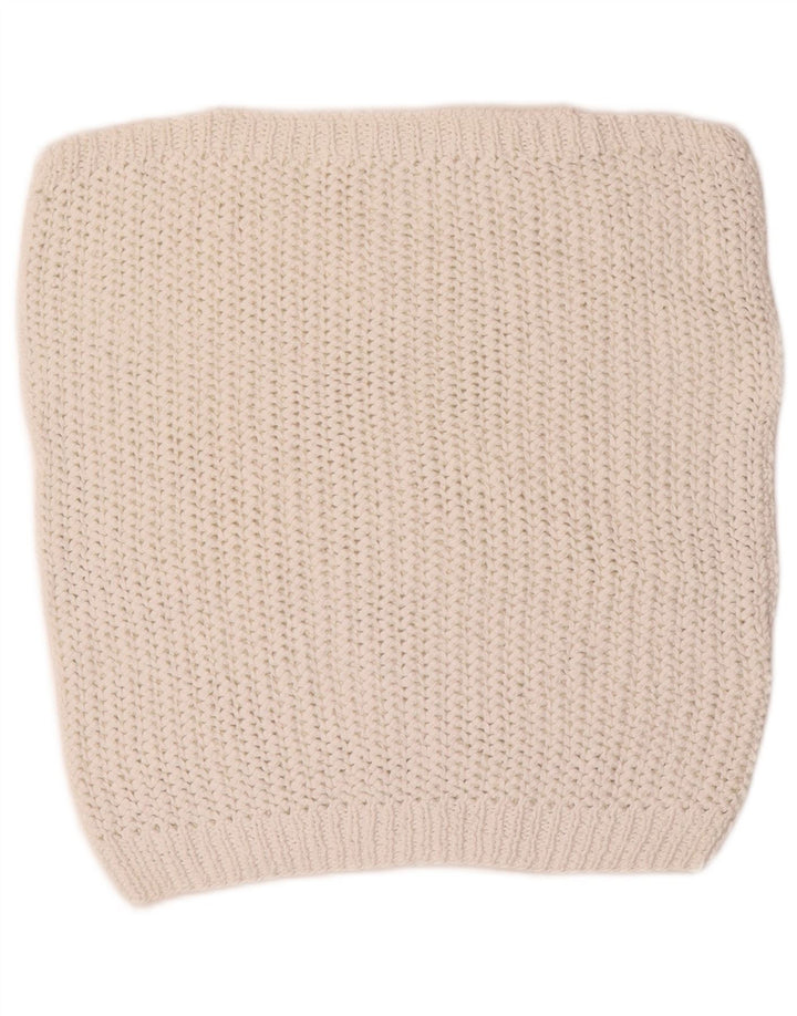Vintage damski podkoszulek z kamizelką w stylu Crochet UK 12, średni biały