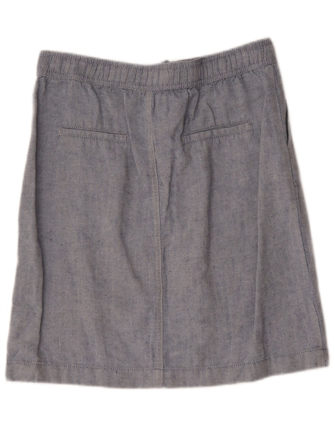 Marks & Spencer Damska spódnica midi UK 10 Small W30 Niebieska lniana w jodełkę