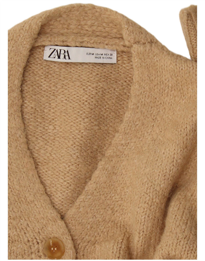 Sweter damski Zara Crop Cardigan UK 14 średni beż