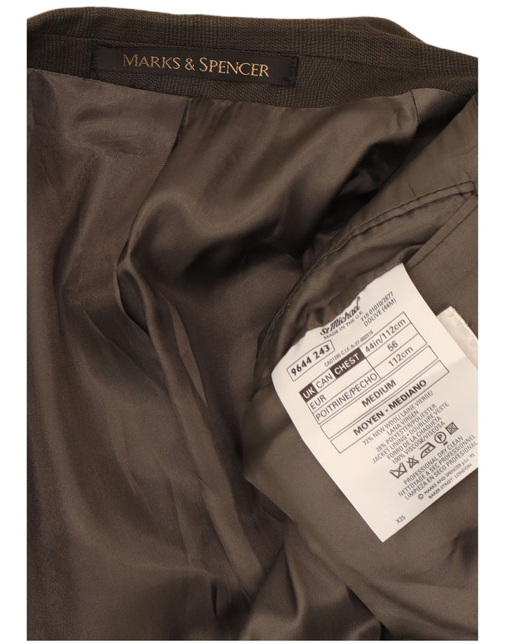 Marks & Spencer Męska marynarka dwurzędowa UK 44 XL w zieloną kratkę