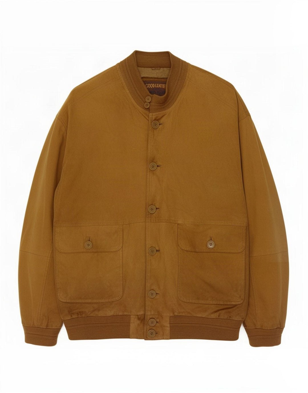 Zamszowa kurtka bomber męska James Dillon UK 42 XL, brązowa skóra