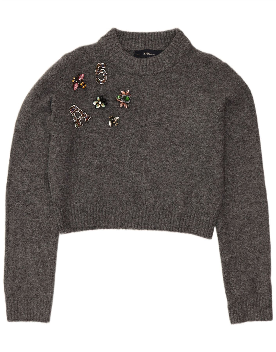 Damski sweter Zara Oversize z okrągłym dekoltem i okrągłym dekoltem UK 10 Small Grey