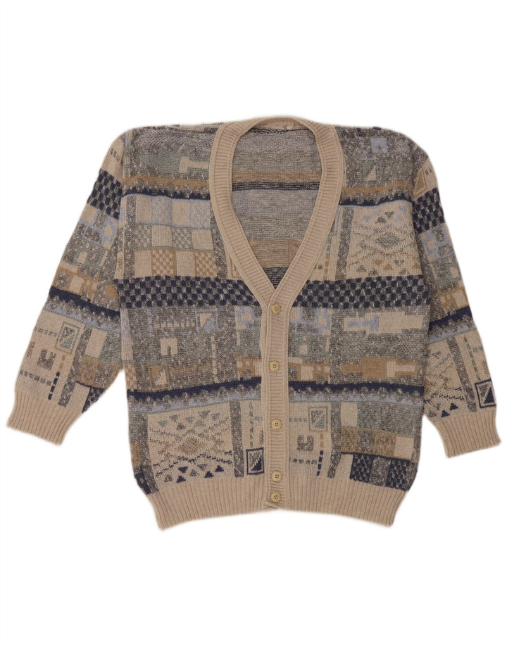 Sweter męski w stylu vintage, średni, wielokolorowy, geometryczny