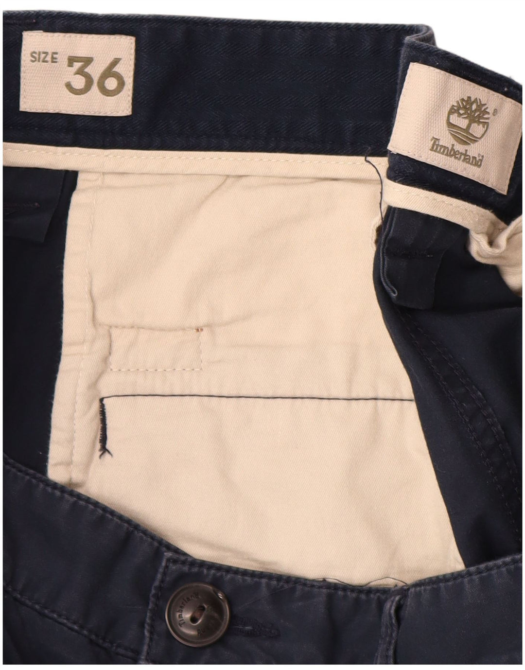 Męskie proste spodnie chino TIMBERLAND W36 L30 Granatowa bawełna