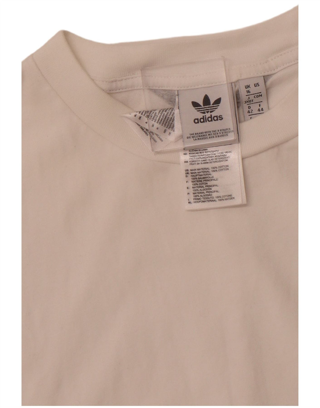 Damska sukienka T-shirt bez rękawów ADIDAS UK 16, duża, biała bawełna