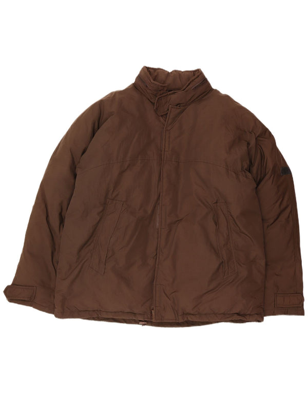 CALVIN KLEIN JEANS Męska ocieplana kurtka z kapturem UK 42 XL, brązowy nylon