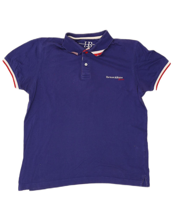 Męska koszulka polo Harmont & Blaine, mała, niebieska, bawełniana