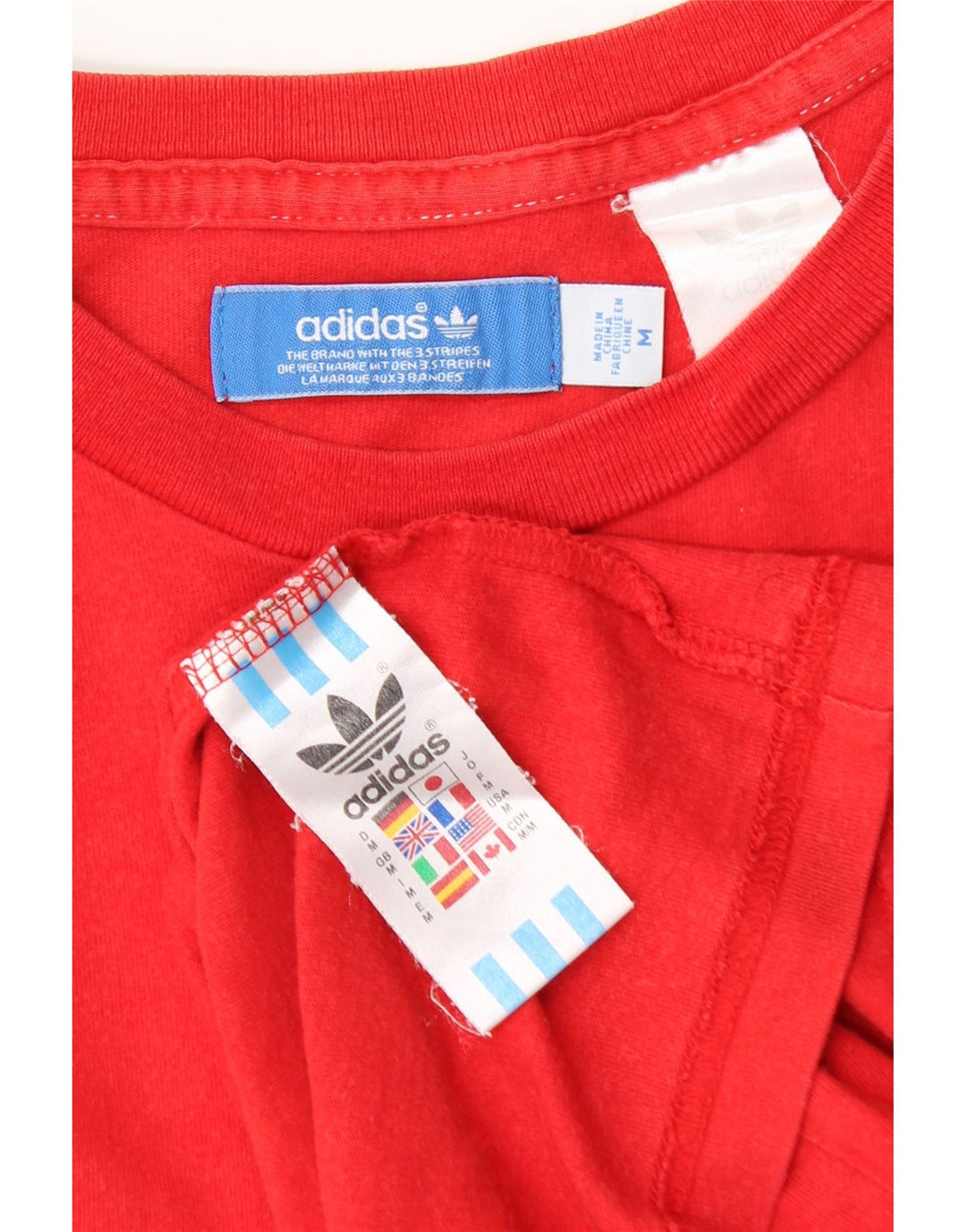 Męska koszulka z grafiką Adidas, średnia, czerwona bawełna
