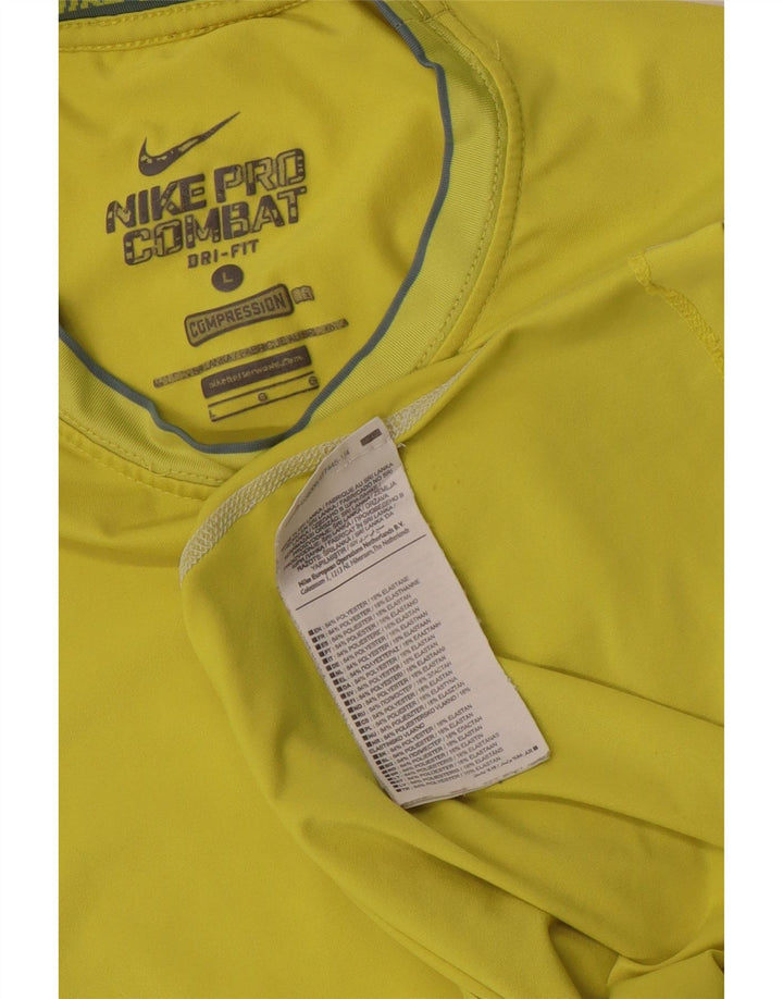 Męska koszulka Nike Dri Fit, duża, żółta, sportowa koszulka z poliestru