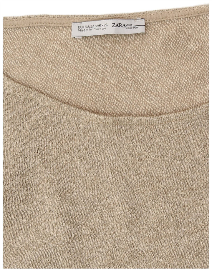Damska bluzka oversize Zara Top UK 10 Small Gold Colorblock