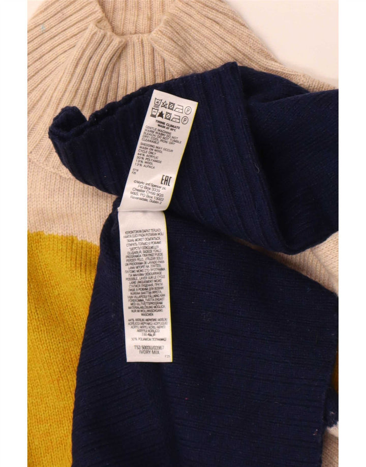 Marks & Spencer Damski sweter z golfem, UK 12, średni wielokolorowy