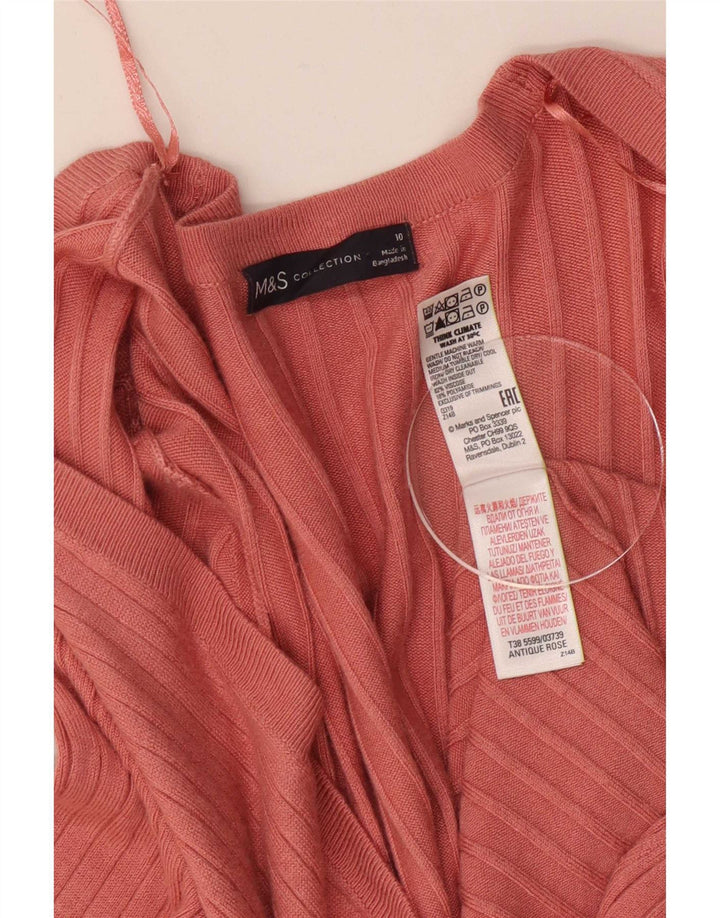 Marks & Spencer Damski sweter rozpinany o długim kroju, UK 10, mały, różowy