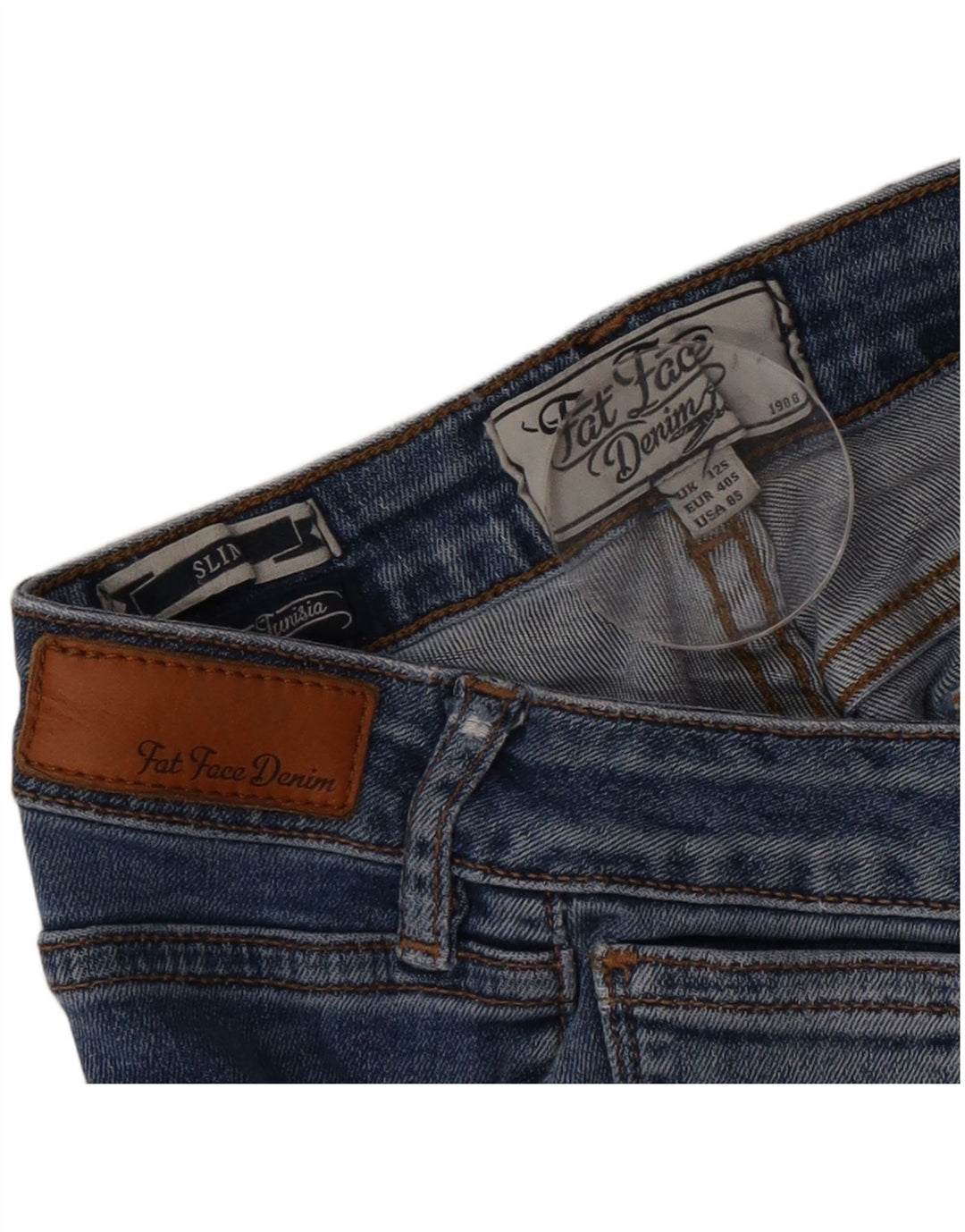 Damskie jeansy slim Fat Face UK 12 Medium W32 L28 Niebieskie bawełniane