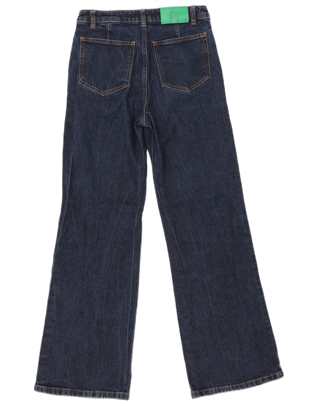 Damskie jeansy rozkloszowane BENETTON UK 6 XS W28 L30 Granatowa bawełna