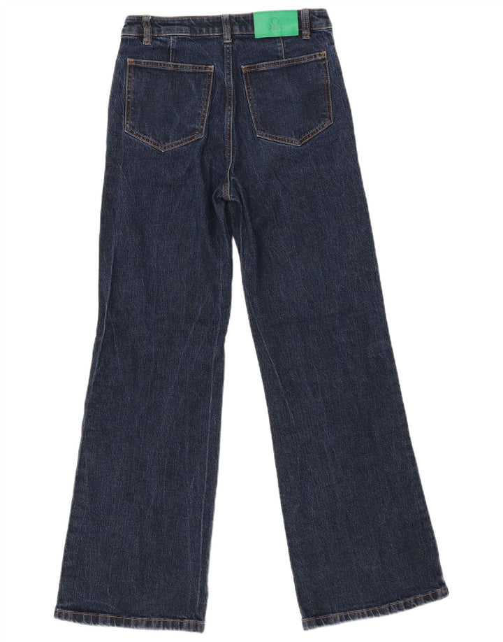 Damskie jeansy rozkloszowane BENETTON UK 6 XS W28 L30 Granatowa bawełna