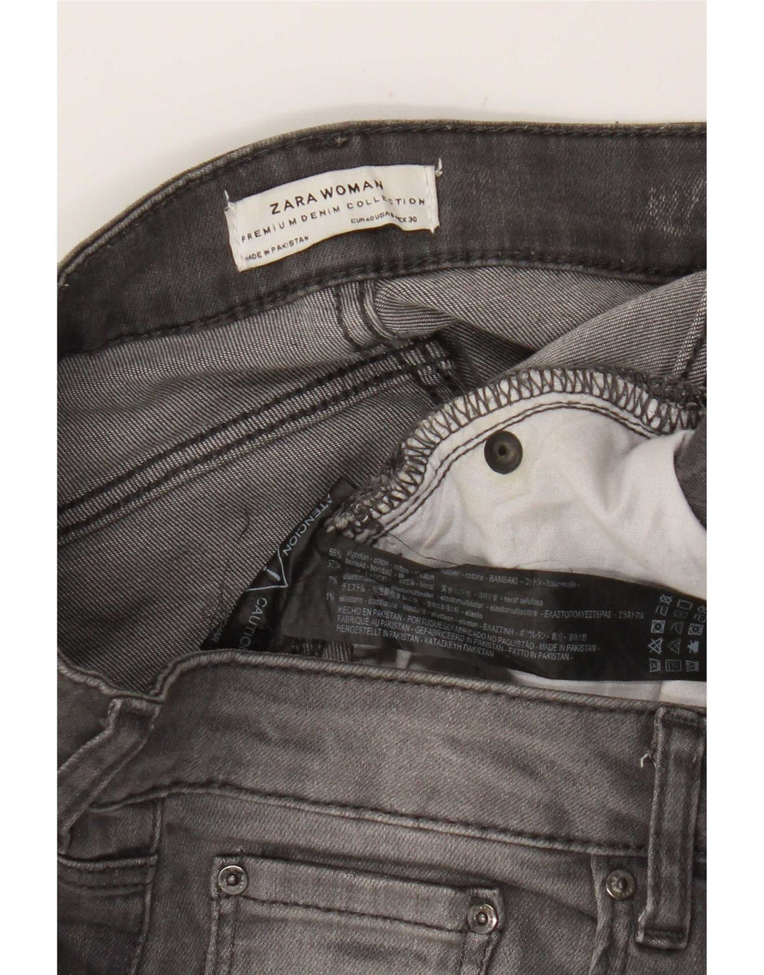 Krótkie jeansy damskie Zara EU 40 Medium W30 L25 Szara bawełna