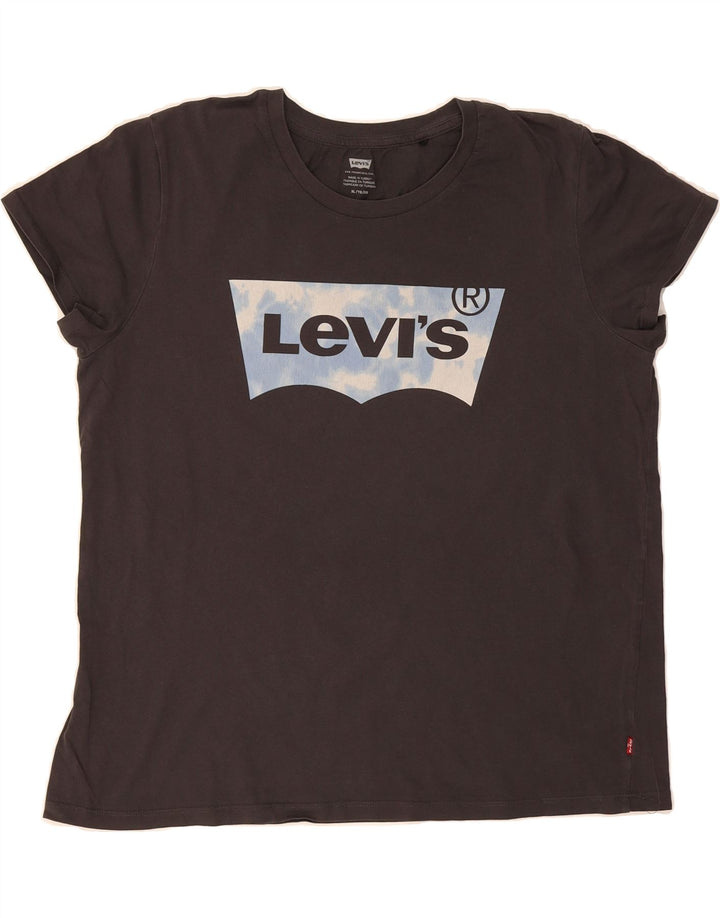 LEVI'S Womens Graphic T-Shirt Top UK 18 XL Black Vintage Levi's and Second-Hand Levi's from Messina Hembry 