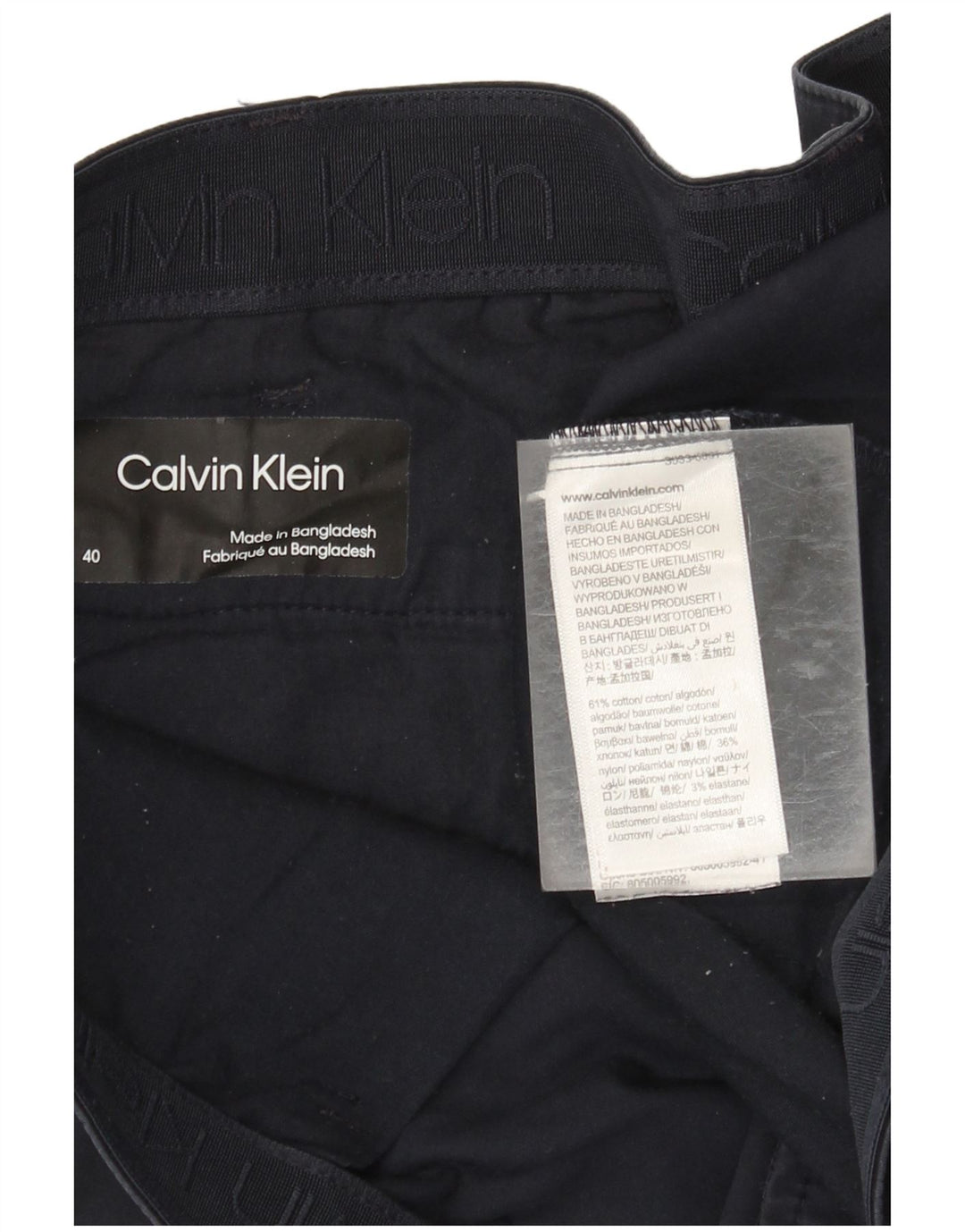 Męskie spodenki chino Calvin Klein W40 XL granatowe, bawełniane