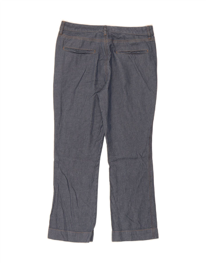 MASSIMO DUTTI Womens Straight Cropped Trousers EU 40 Medium W30 L25 Blue Vintage Massimo Dutti and Second-Hand Massimo Dutti from Messina Hembry 