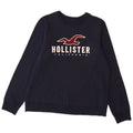 Męska bluza z grafiką Hollister, średnia, granatowa, bawełniana