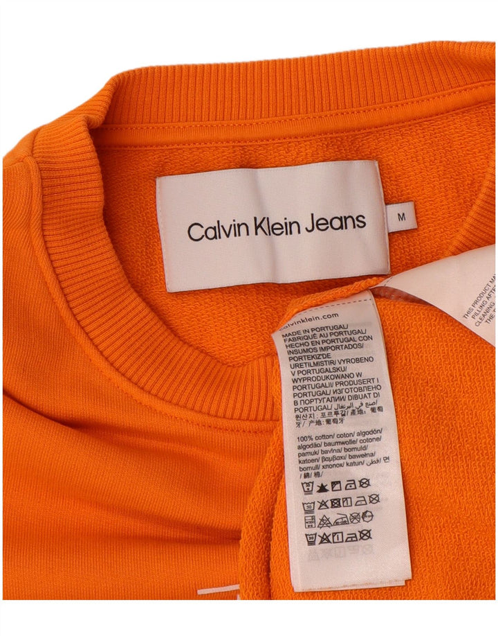 Męska bluza z grafiką Calvin Klein Jeans, średnia, pomarańczowa, bawełniana