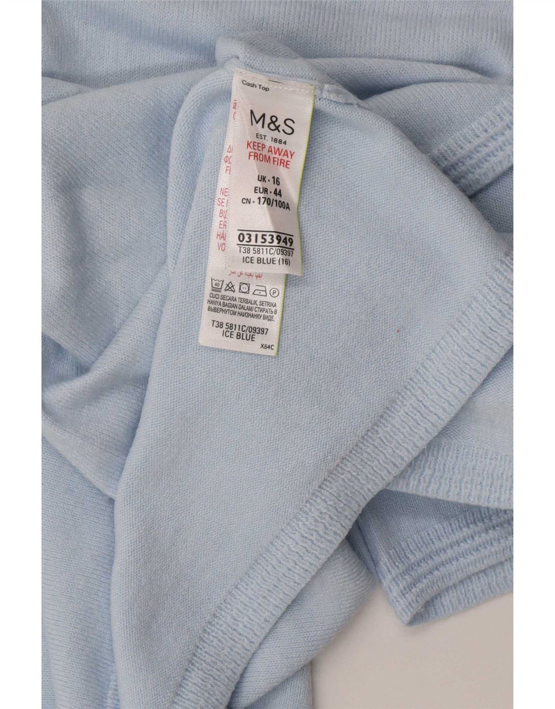 Bluzka damska Marks & Spencer UK 16, duża, niebieska, akrylowa