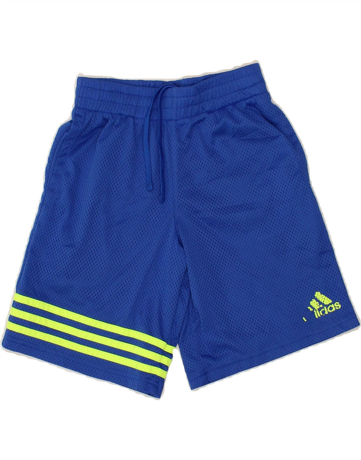 ADIDAS Boys Sport Shorts 7-8 Years Small Blue Polyester Vintage Adidas and Second-Hand Adidas from Messina Hembry 