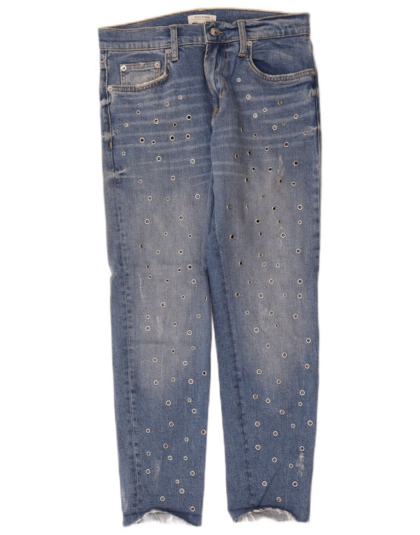 Dżinsy damskie Zara EU 34 2XS W24 L26 Niebieskie cętki