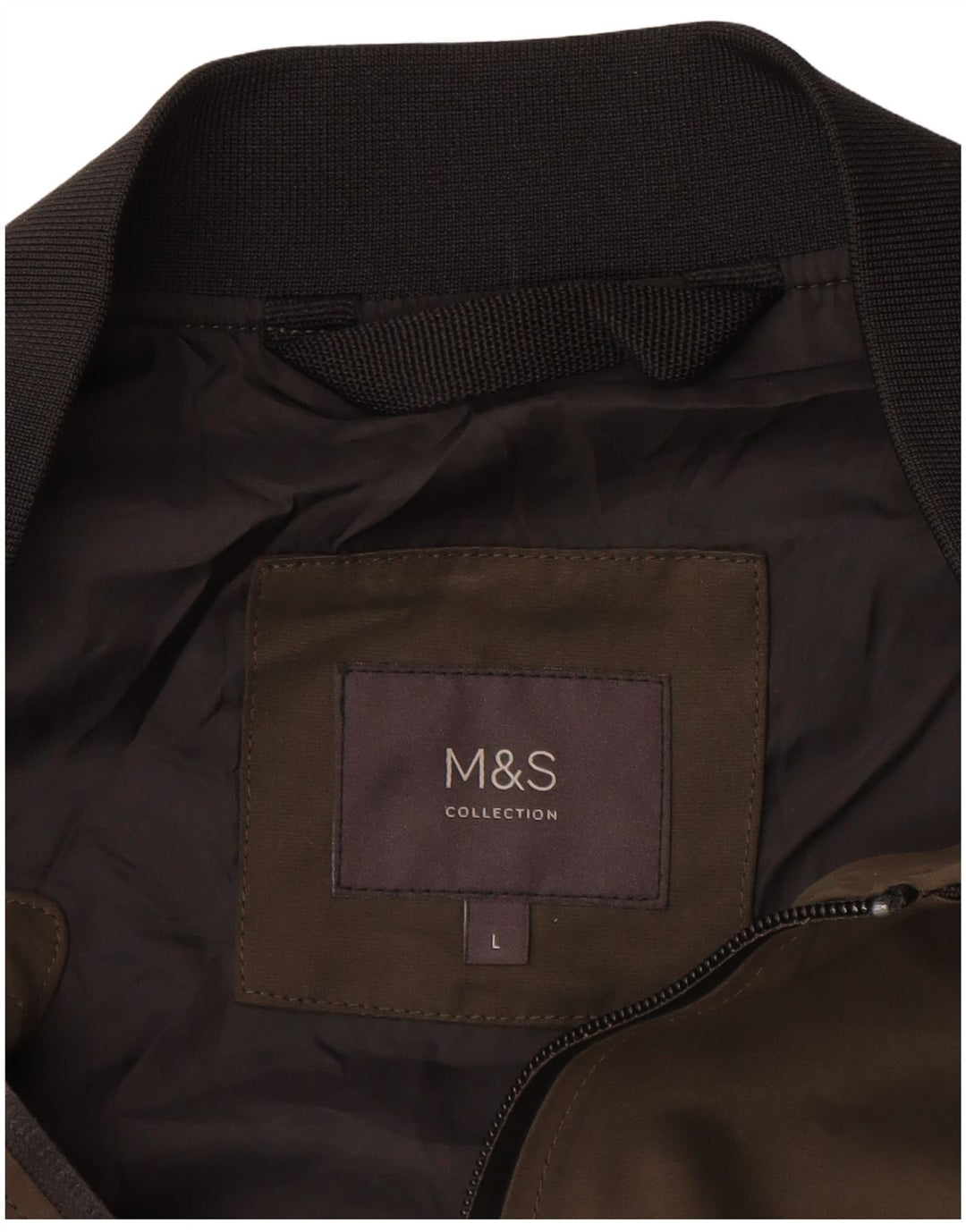Męska kurtka bomber Marks & Spencer, duża, z poliestru w kolorze khaki