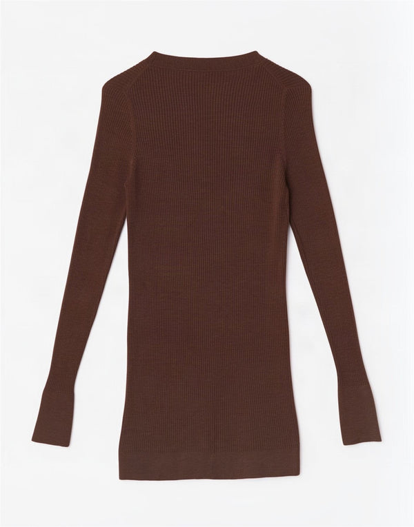 Sweter damski Massimo Dutti Longline Cardigan UK 10 Small Brown Wełna